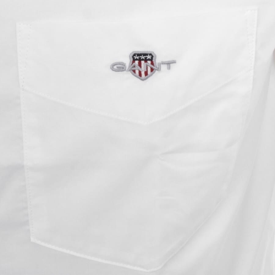 Gant Poplin Short Sleeved Shirt White | Mainline Menswear
